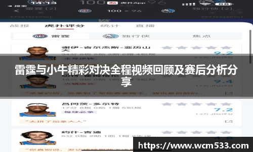 雷霆与小牛精彩对决全程视频回顾及赛后分析分享